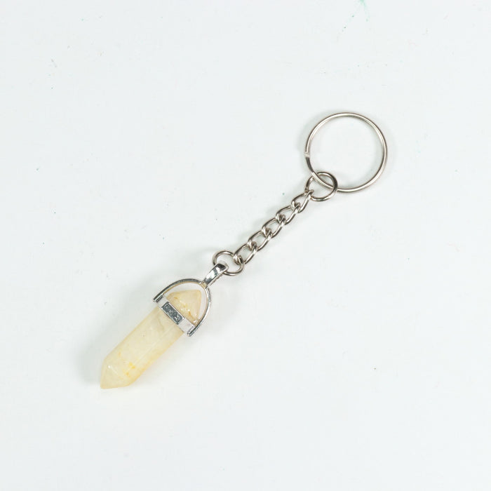 Citrine Point Shape Key Chain, 0.30" x 1.5" Inch, 10 Pieces in a Pack, #061