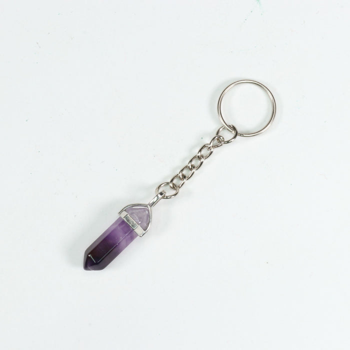 Amethyst Point Shape Key Chain, 0.30" x 1.5" Inch, 10 Pieces in a Pack, #037