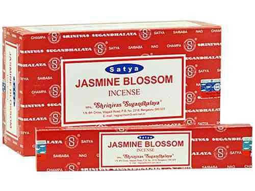 Satya Jasmine Blossom, Incense Sticks, 15 grams in one Pack, 12 Pack Box