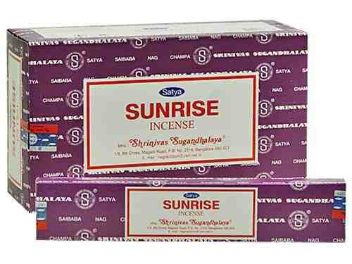 Satya Sunrise, Incense Sticks, 15 grams in one Pack, 12 Pack Box