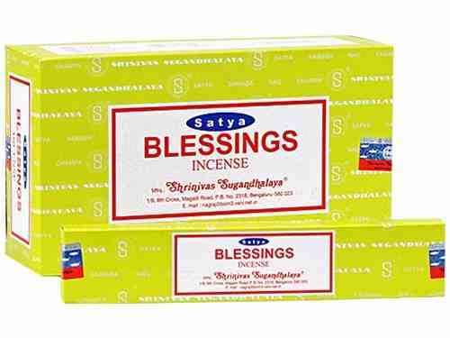 Satya Blessings, Incense Sticks, 15 grams in one Pack, 12 Pack Box