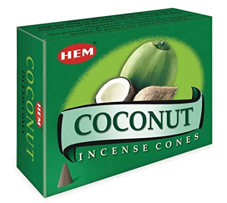 Hem Coconut, Incense Cone, 24 grams in one Pack, 12 Pack Box