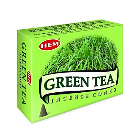 Hem Green Tea, Incense Cone, 24 grams in one Pack, 12 Pack Box