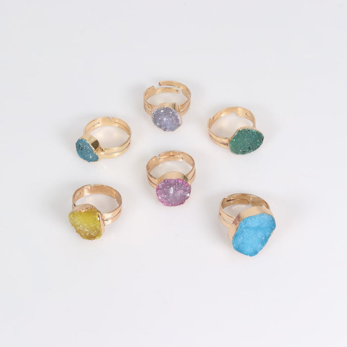 Druze Raw Ring, Adjustable Size, 10 Pieces in a Pack, #0004