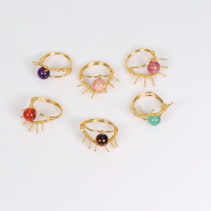 Assorted Stones Shaped Ring, Standard Size, Mix Pack (US Size 5 to 7), 10 Pieces in a Pack, #0032