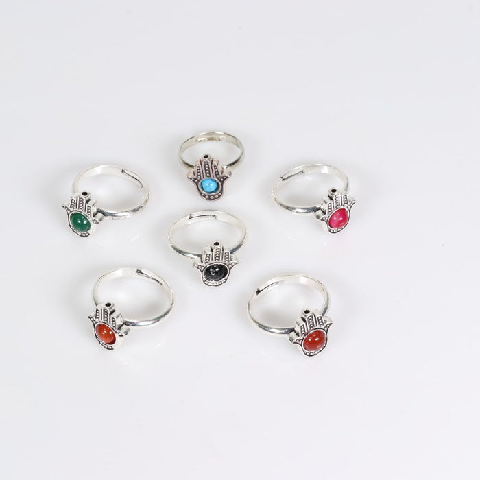 Assorted Stones Shaped Ring, Adjustable Size, 10 Pieces in a Pack, #0036