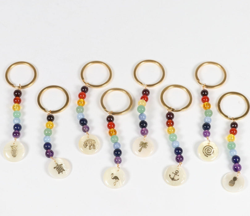 Chakra Shaped Key Chain, 10 Pieces in a Pack, #008