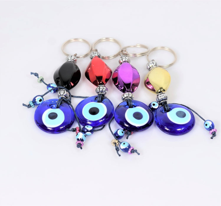 Evil Eye Key Chain with Assorted Figures, 10 Pieces in a Pack, #002