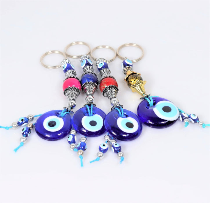 Evil Eye Key Chain with Assorted Figures, 10 Pieces in a Pack, #003