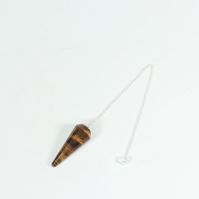 Natural Tiger Eye Pendulum, 9,5" x 2" Inch, 10 Pieces in a Pack, #0022