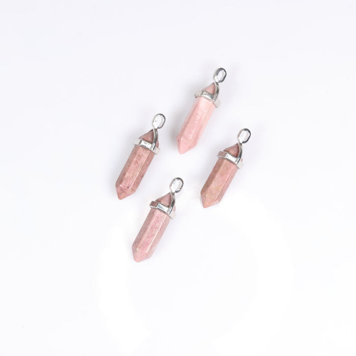 Pink Opal Point Shape Pendants, 0.30" x 1.5" Inch, 5 Pieces in a Pack, #020