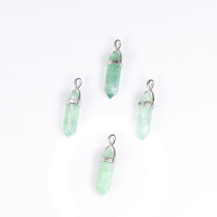 Fluorite Point Shape Pendants, 0.30" x 1.5" Inch, 5 Pieces in a Pack, #058