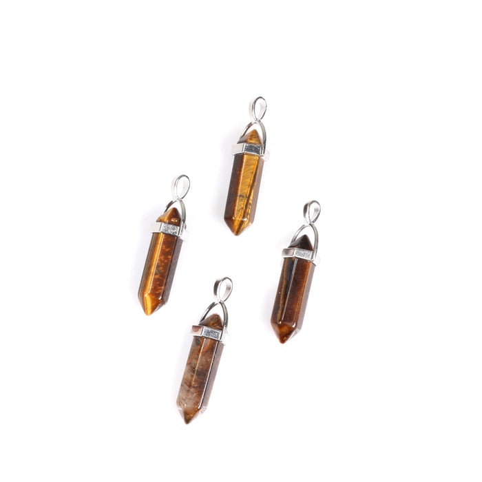 Tiger Eye Point Shape Pendants, 0.30" x 1.5" Inch, 5 Pieces in a Pack, #041
