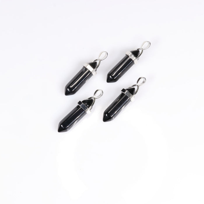 Obsidian Point Shape Pendants, 0.30" x 1.5" Inch, 10 Pieces in a Pack, #008