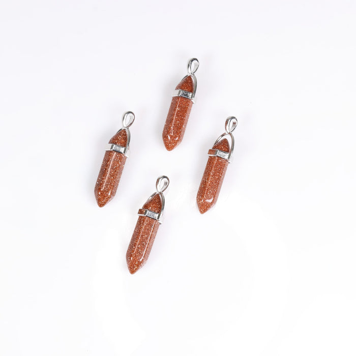 Red Gold Stone Point Shape Pendants, 0.30" x 1.5" Inch, 5 Pieces in a Pack, #038