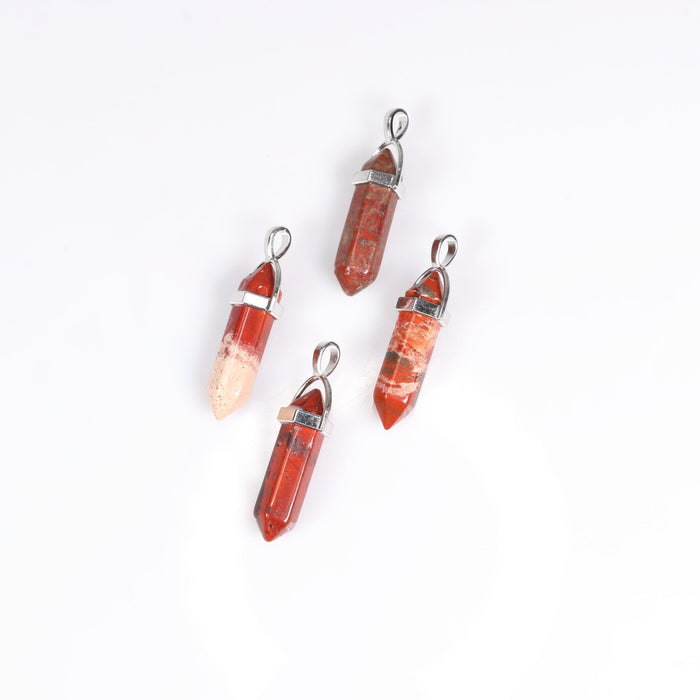 Red Jasper Point Shape Pendants, 0.30" x 1.5" Inch, 10 Pieces in a Pack, #045