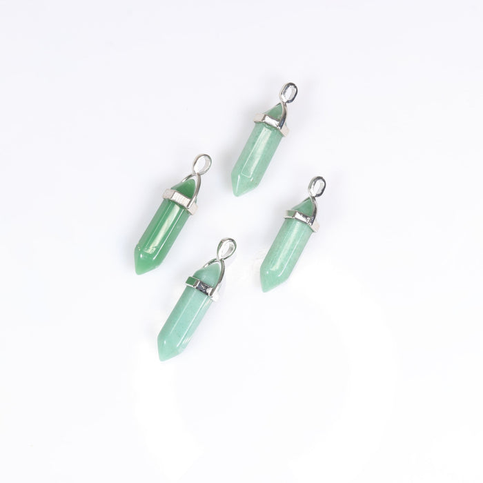 Green Aventurine Point Shape Pendants, 0.30" x 1.5" Inch, 5 Pieces in a Pack, #022