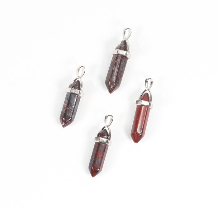 Blood Stone Point Shape Pendants, 0.30" x 1.5" Inch, 10 Pieces in a Pack, #076