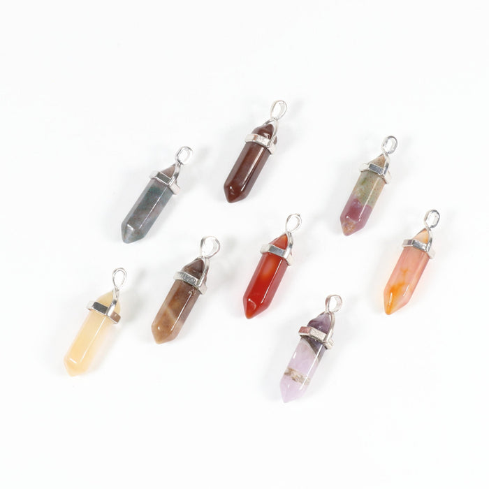 Agate Point Shape Pendants, 0.30" x 1.5" Inch, 5 Pieces in a Pack, #081