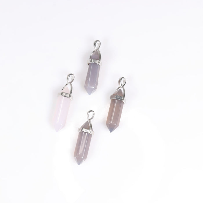 Grey Agate Point Shape Pendants, 0.30" x 1.5" Inch, 5 Pieces in a Pack, #042
