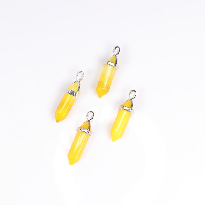 Dyed Yellow Agate Point Shape Pendants, 0.30" x 1.5" Inch, 5 Pieces in a Pack, #049