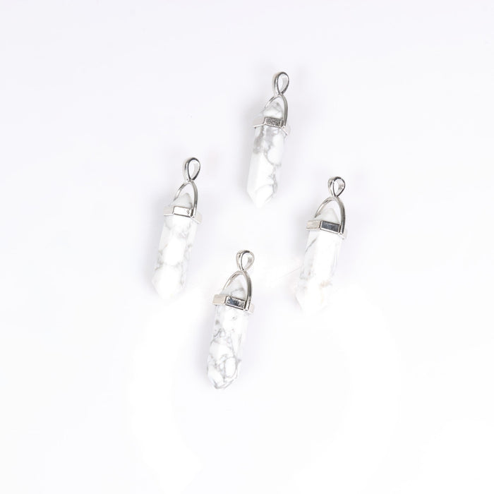 Howlite Point Shape Pendants, 0.30" x 1.5" Inch, 5 Pieces in a Pack, #040