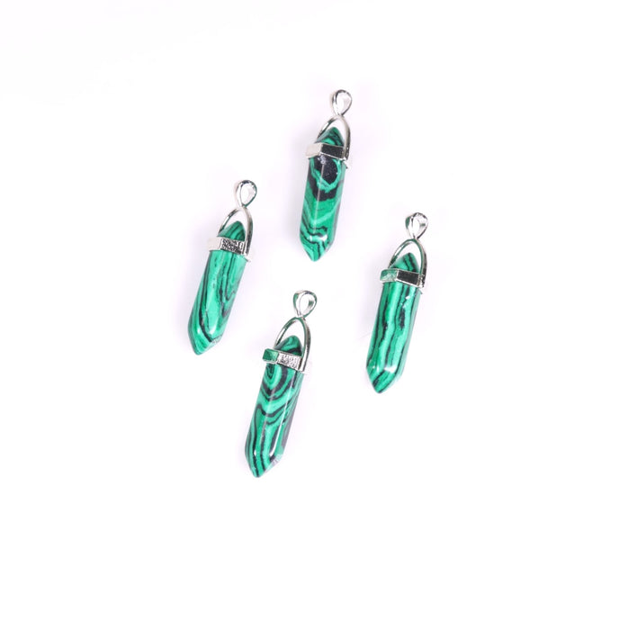 Synthetic Malachite Point Shape Pendants, 0.30" x 1.5" Inch, 10 Pieces in a Pack, #036