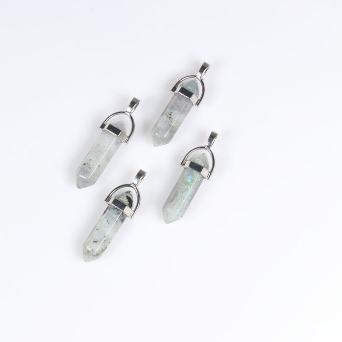 Labradorite Point Shape Pendants, 0.30" x 1.5" Inch, 5 Pieces in a Pack, #006