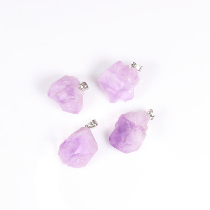 Amethyst Raw Pendants, 5 Pieces in a Pack, #021