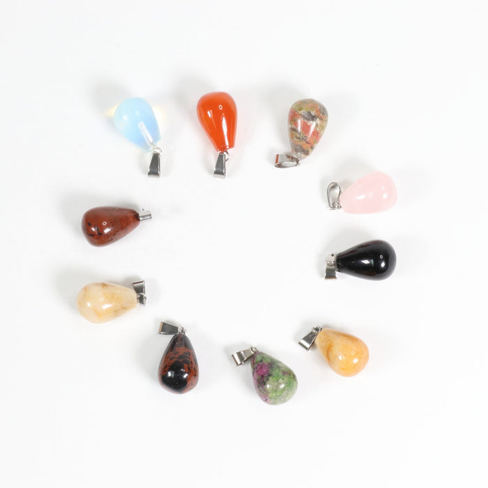 Assorted Stones Shaped Pendants, 10 Pieces in a Pack, #055