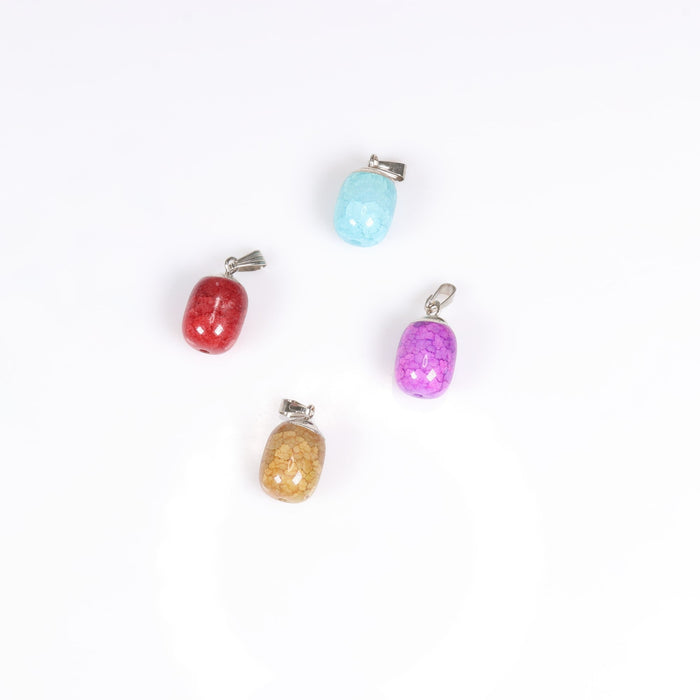 Dyed Agate Shaped Pendants, 0.50" x 0.90" Inch, 5 Pieces in a Pack, #013