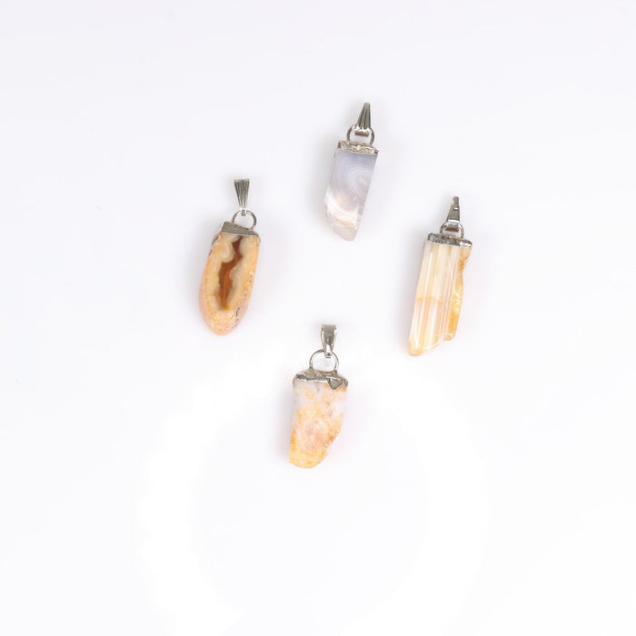 Agate Shaped Pendants, 0.45" x 1.80" x 0.25" Inch, 5 Pieces in a Pack, #019
