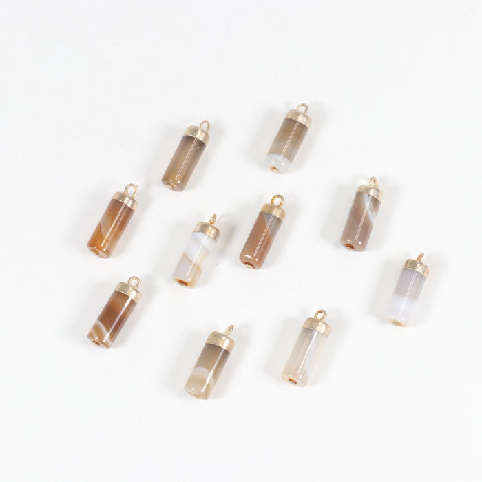Agate Shaped Pendants, 0.30" x 1.00" Inch, 5 Pieces in a Pack, #066