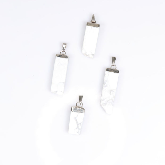 Howlite Shaped Pendants, 0.45" x 1.80" x 0.25" Inch, 5 Pieces in a Pack, #022