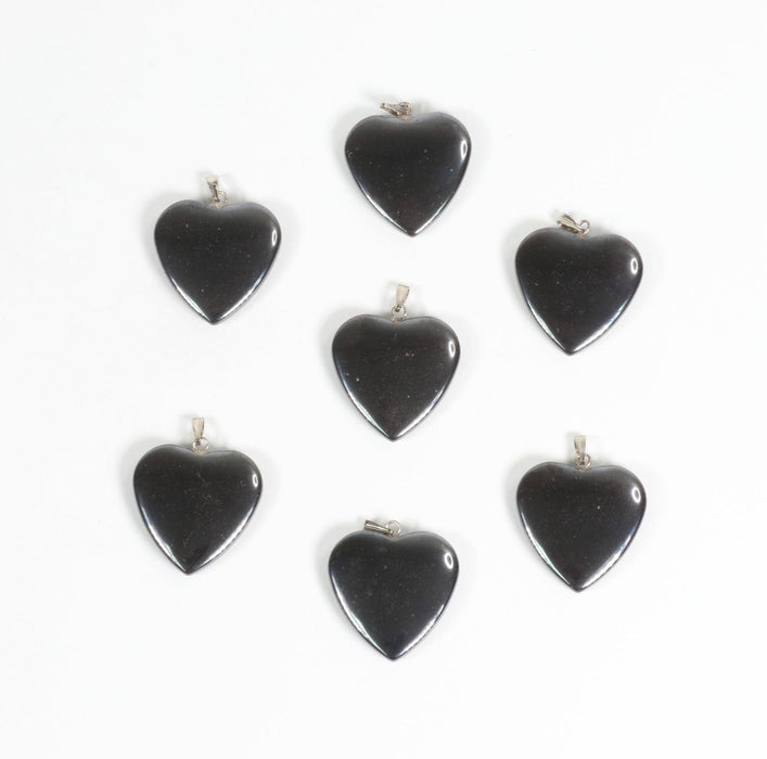 Hematite Shaped Pendants, 1.00" x 1.10" x 0.20" Inch, 5 Pieces in a Pack, #058