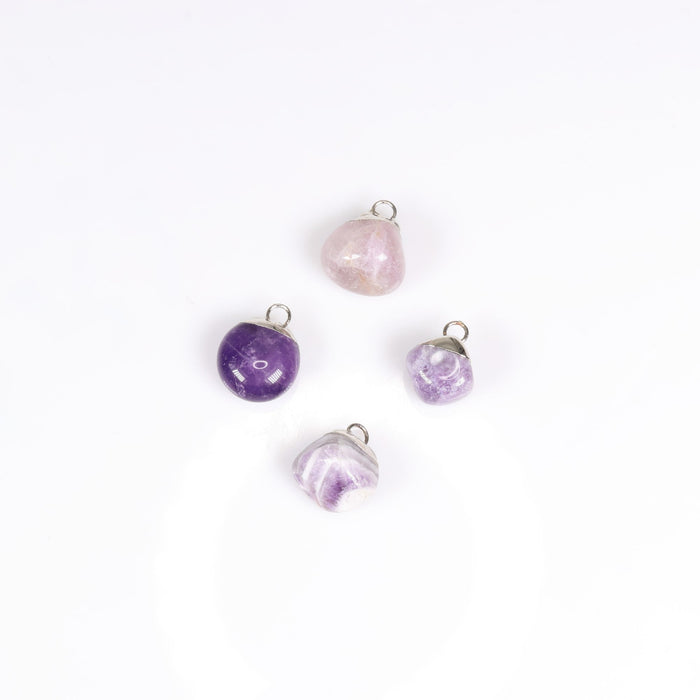 Dream Amethyst Mixed Shape Pendants, 0.35" x 0.80" Inch, 5 Pieces in a Pack, #032