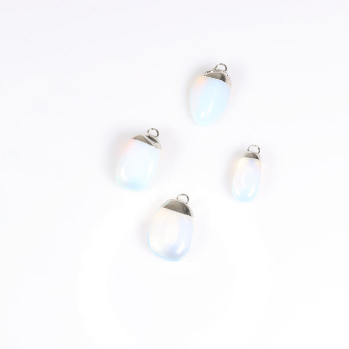 Opalite Mixed Shape Pendants, 0.70" x 0.90" x 0.40 Inch, 5 Pieces in a Pack, #045