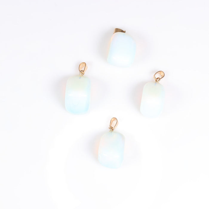 Opalite Gold Bale Mixed Shape Pendants, 0.70" x 1.15" Inch, 5 Pieces in a Pack, #066