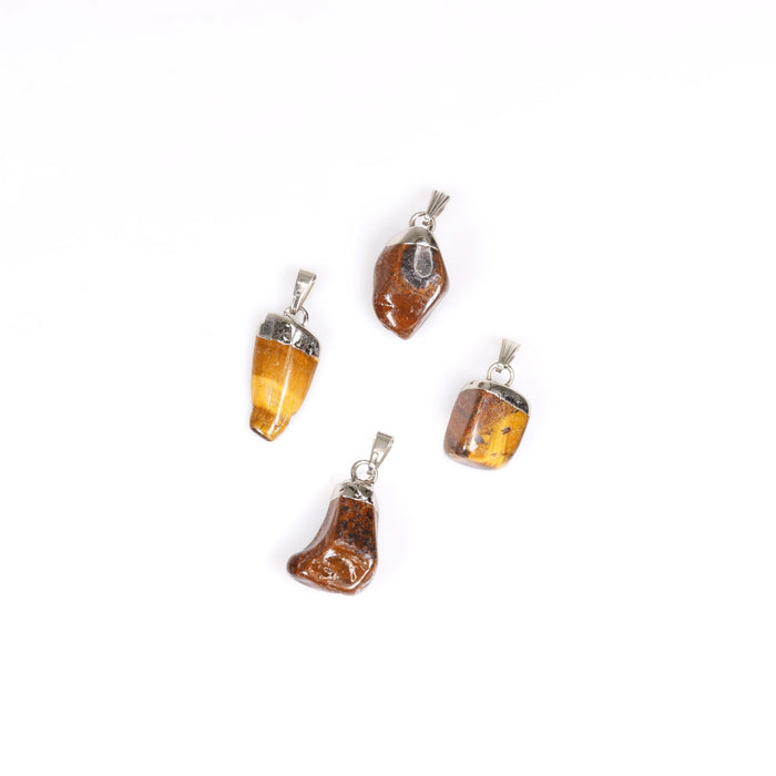 Tiger Eye Mixed Shape Pendants, 0.70" x 0.90" x 0.40" Inch, 5 Pieces in a Pack, #031