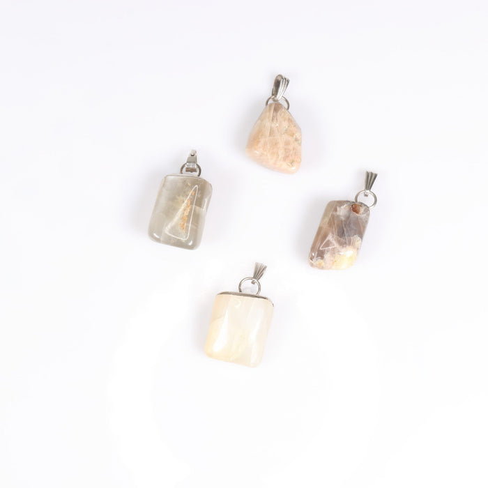 Moonstone Mixed Shape Pendants, 0.55" x 1.10" Inch, 10 Pieces in a Pack, #042