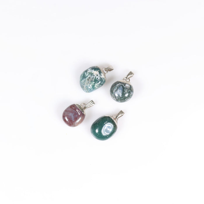 Moss Agate Mixed Shape Pendants, 5 Pieces in a Pack, #002