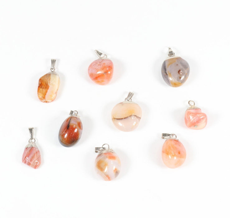 Carnelian Mixed Shape Pendants, 0.70" x 0.90" x 0.40" Inch, 5 Pieces in a Pack, #061
