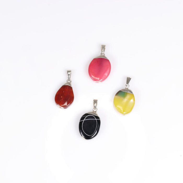 Dyed Agate Mixed Shape Pendants, 0.90" x 1.30" x 0.25" Inch, 10 Pieces in a Pack, #007