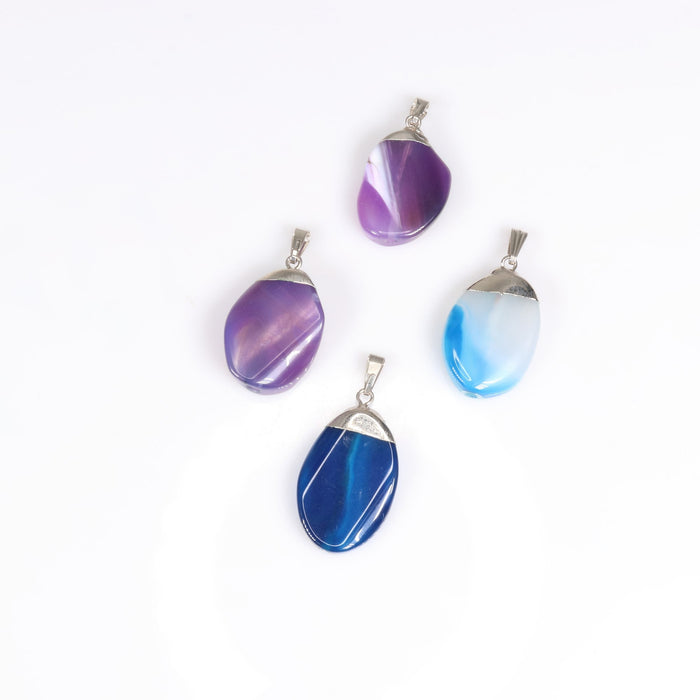 Dyed Agate Mixed Shape Pendants, 0.90" x 1.30" x  0.25" Inch, 10 Pieces in a Pack, #030