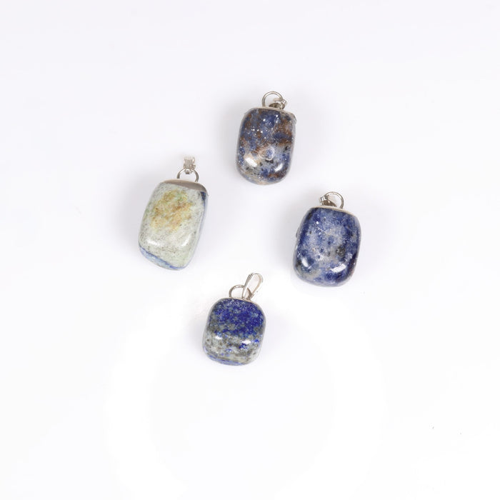 Lapis Lazuli Mixed Shape Pendants, 0.70" x 1.15" Inch, 5 Pieces in a Pack, #018