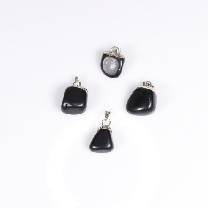 Obsidian Mixed Shape Pendants, 0.55" x 1.10" Inch, 5 Pieces in a Pack, #055