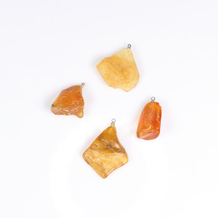 Baltic Amber Mixed Shape Pendants, 0.70" x 1.15" Inch, 5 Pieces in a Pack, #065