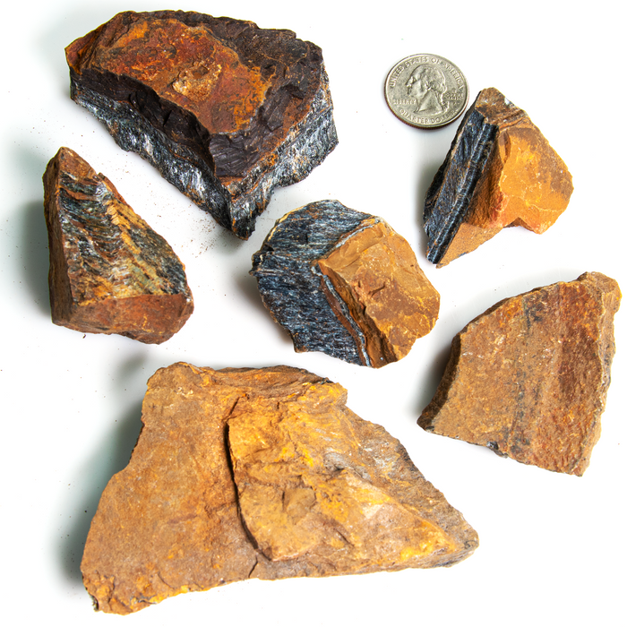 Iron Tiger Eye Rough Stone, 20 Pieces in a Pack, #007