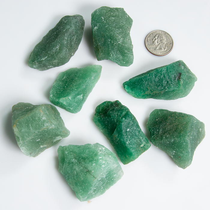 Green Aventurine Rough Stone, 3-6cm, 20 Pieces in a Pack, #011