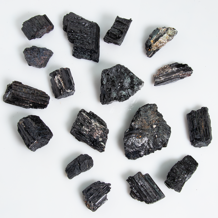 Black Tourmaline Rough Stone, 3-5cm, B Quality, 20 Pieces in a Pack, #047